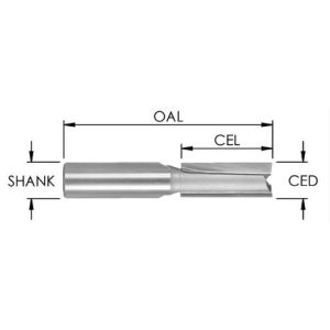 Carbide 2 Flute Straight - 7/8 CD x 1-1/4 CL x 1/2 SH x 3 OAL