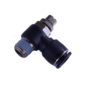 FVS38-14N Right angle flow Control 1/4" Thread x 3/8" Tube