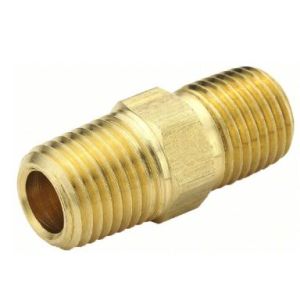 1/8" Male NPT x 1/8" Male NPT Brass Hex Nipple